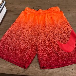 Nike Kids Red and Orange Gradient Shorts